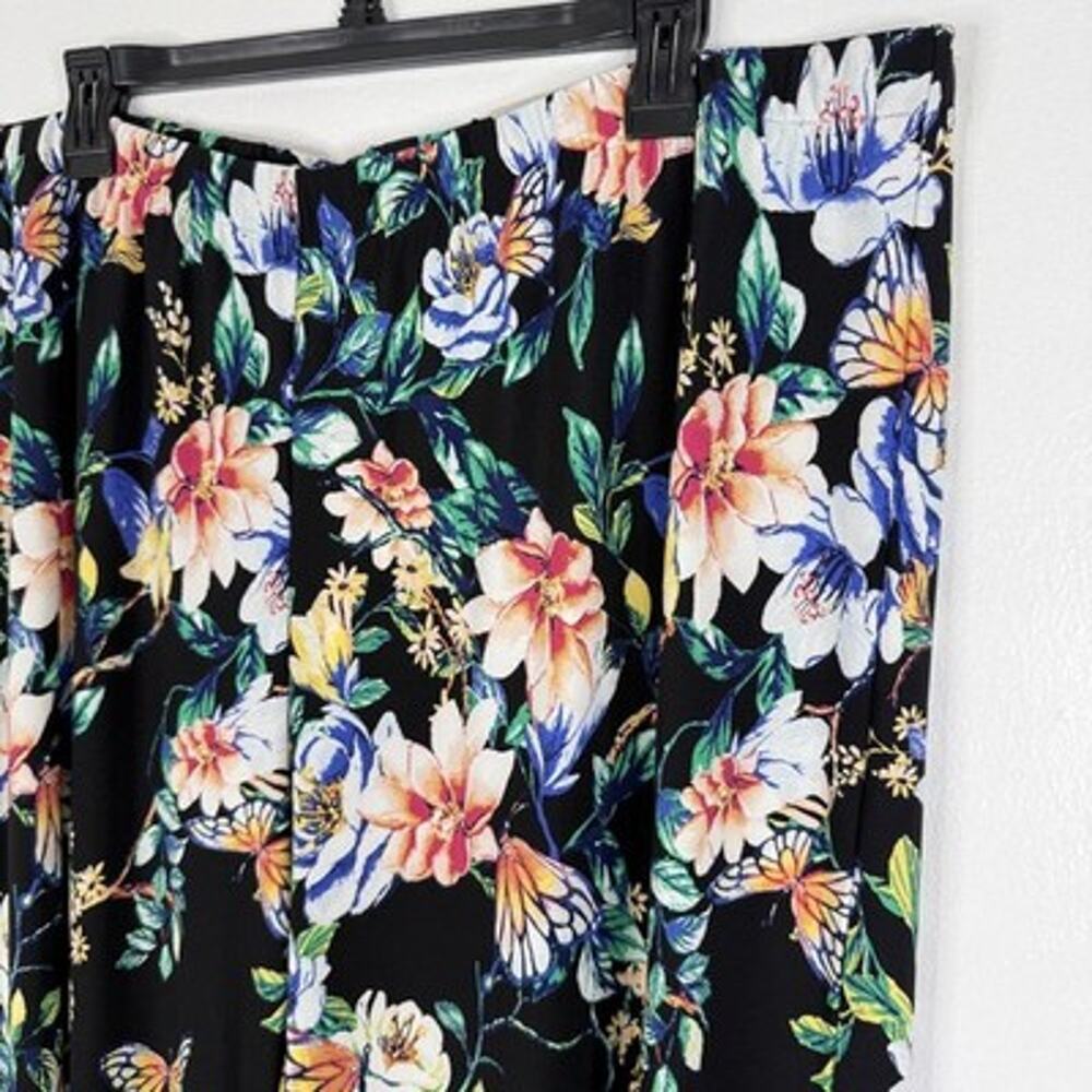 Chico's Butterfly Palazzo Pants Floral Garden Arabesque Floral Wide Leg Paisley